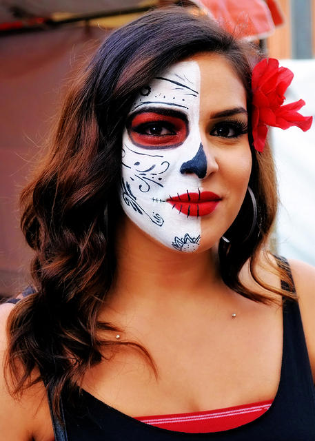 Red-and-White Painted Face